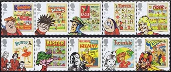 Arts Cartoons Comics BD 2012 Great Britain 2 strips of 5