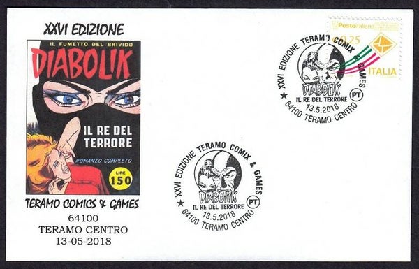 Arts Cartoons Comics BD Diabolik 2018 Italy FDC_1