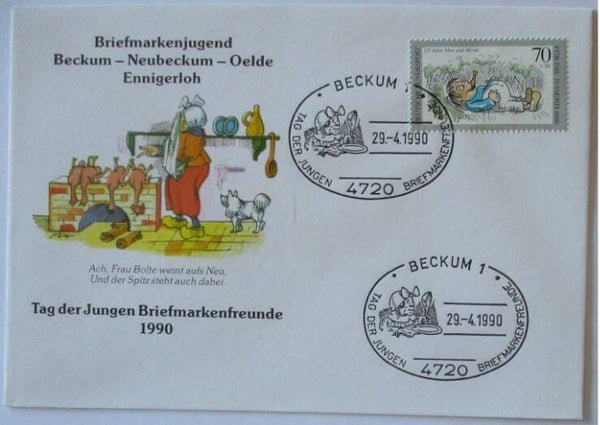 Arts Cartoons Comics BD Max & Moritz by Wilhelm Busch 1990 Germany FDC_3