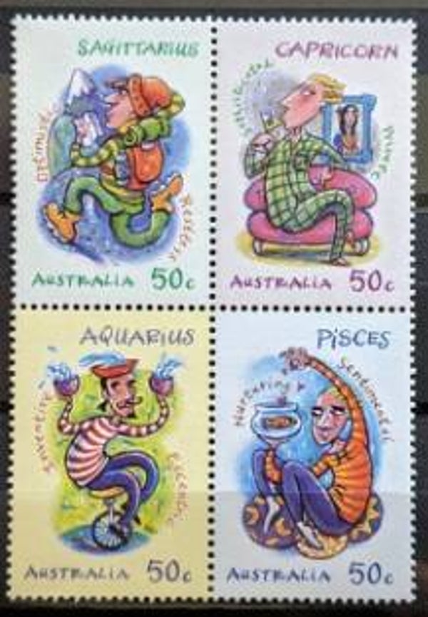 Arts Cartoons Comics BD Signs of Zodiac 2007 Australia block of 4_2
