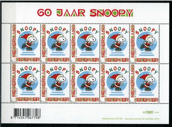 Arts Cartoons Comics BD Peanuts Snoopy by Charles M. Schulz 2010 Netherlands sheet