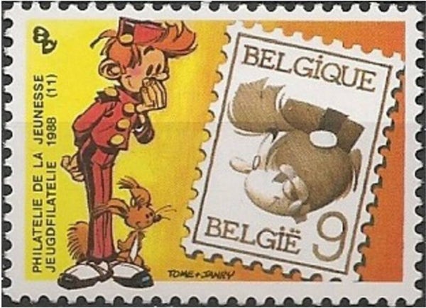 Arts Cartoons Comics BD Spirou Robbedoes by Rob-Vel (Robert Velter) 1988 Belgium stamp