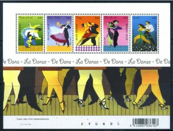 Arts Cartoons Comics BD dance 2006 Belgium souvenir sheet