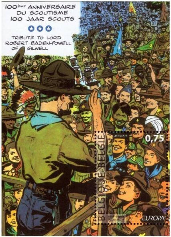 Arts Cartoons Comics BD Scouting 2007 Belgium miniature sheet