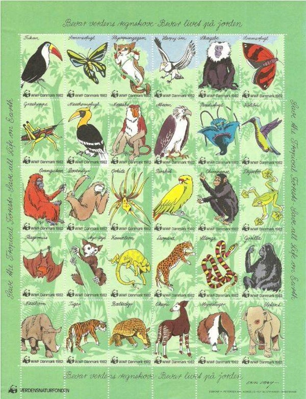 Birds 1982 Denemark sheet