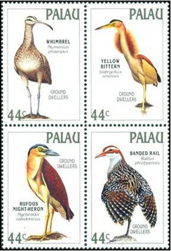 Birds 1988 Palau block of 4