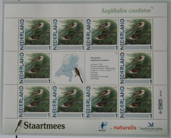 Birds (Aegithalos caudatus) Long-tailed Tit 2012 Netherlands sheet