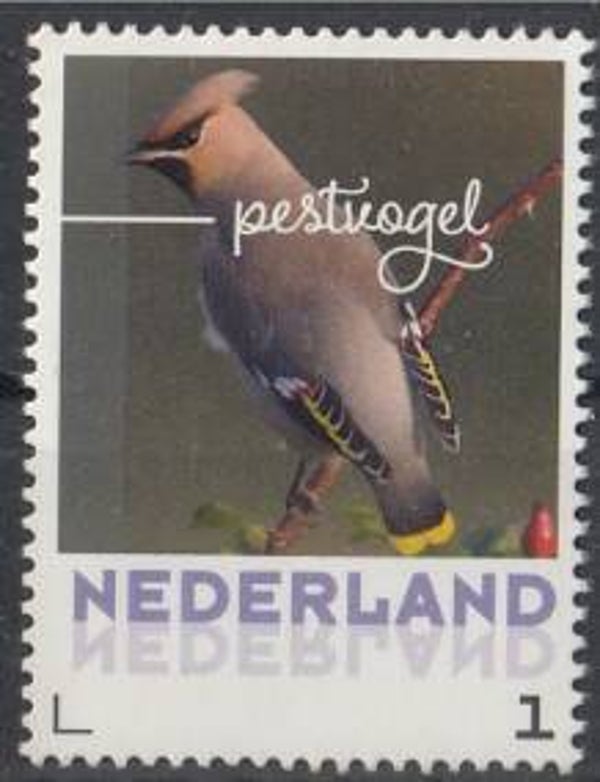Birds (Bombycilla garrulus) Bohemian Waxwing 2017 Netherlands stamp