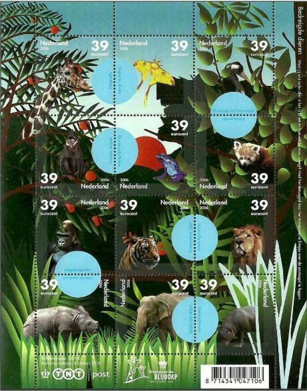 Birds Cranes 2006 Netherlands sheet