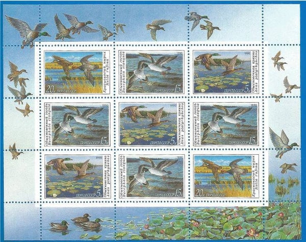 Birds Ducks 1990 Sovjet Union miniature sheet