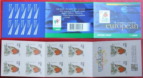 Birds (Erithacus rubecula) European Robin 2002 Ireland booklet 4_40 2