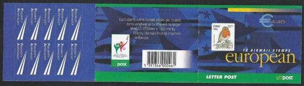 Birds (Erithacus rubecula) European Robin 2002 Ireland booklet 4_40 outside