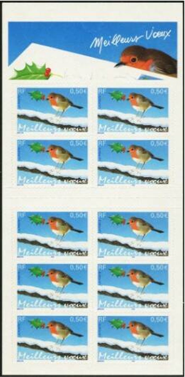Birds (Erithacus rubecula) European Robin 2003 France booklet