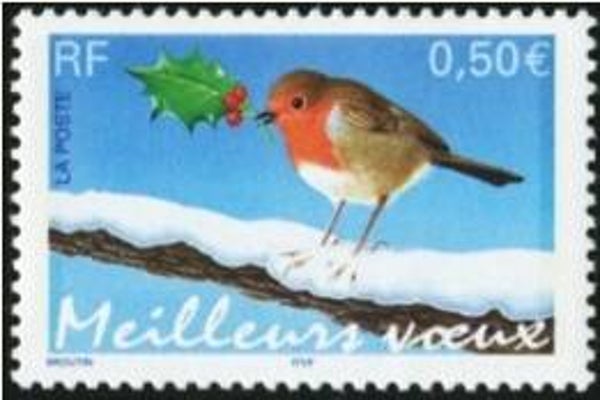 Birds (Erithacus rubecula) European Robin 2003 France stamp