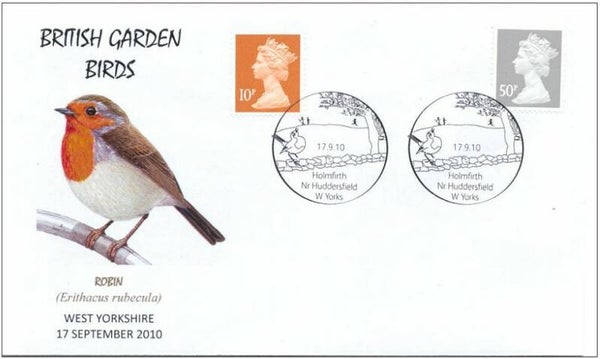 Birds (Erithacus rubecula) European Robin 2010 Great Britain FDC 3