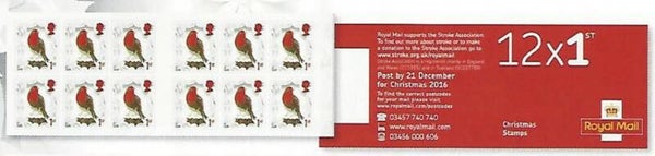 Birds (Erithacus rubecula) European Robin 2016 Great Britain booklet