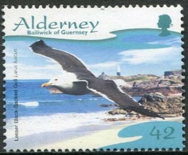 Birds Gulls (Larus fuscus) Lesser Black-backed Gull 2006 Alderney stamp