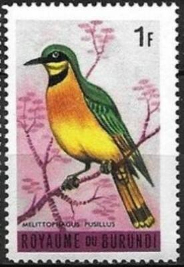 Birds (Merops pusillus) Little Bee-eater 1965 Burundi stamp 2
