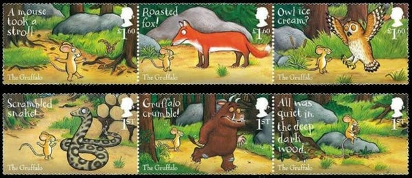 Birds Owls 2019 Great Britain 2 strips of 3