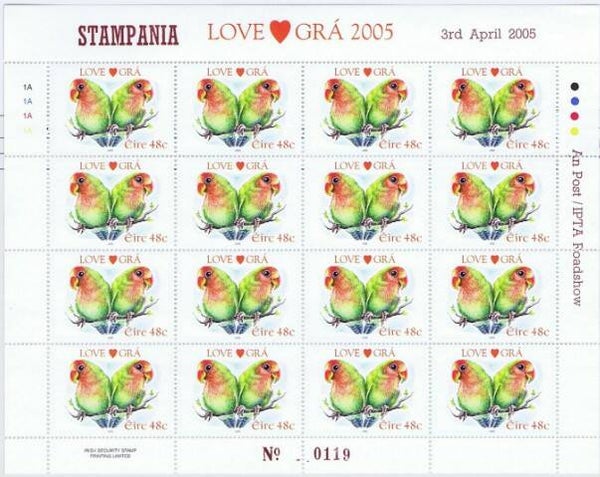 Birds Parakeets 2005 Ireland sheet