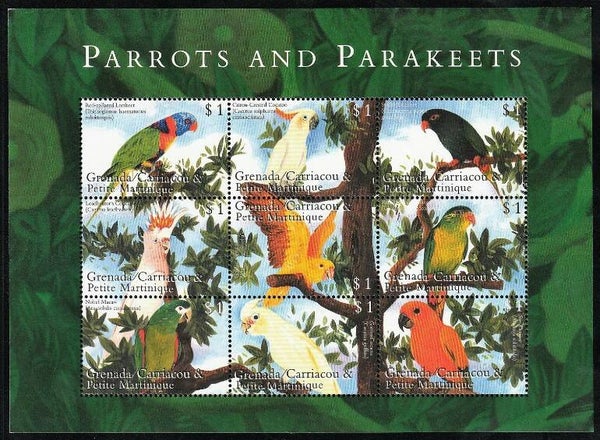 Birds Parrots 2000 Grenada & Grenadines miniature sheet 1