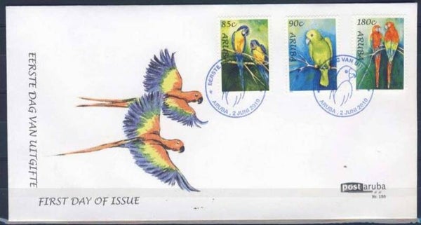 Birds Parrots 2010 Aruba FDC