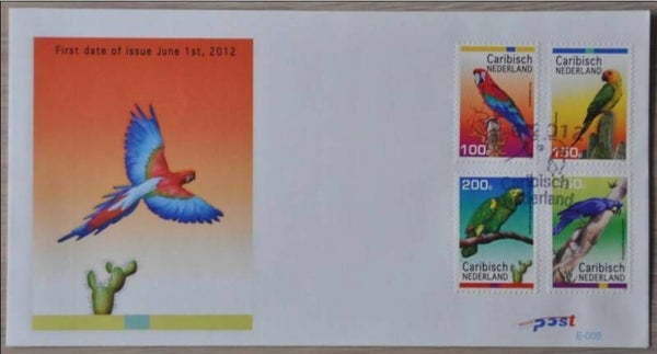 Birds Parrots 2012 Caribbean Netherlands FDC