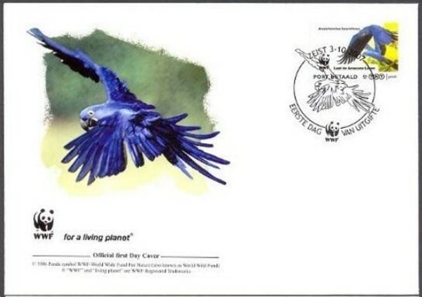 Birds Parrots (Anodorhynchus hyacinthinus) Hyacinth Macaw 2007 Netherlands FDC