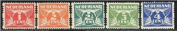 Birds Pigeons 1925 Netherlands serie syncopatic perforations