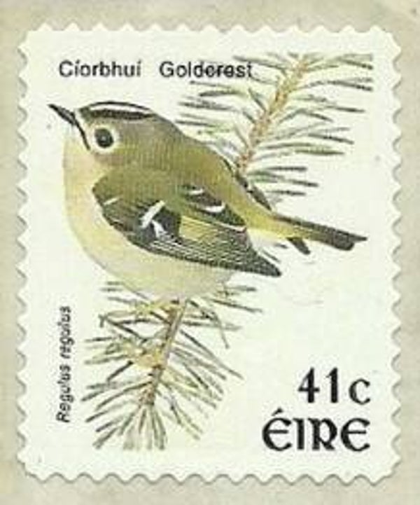 Birds (Regulus regulus) Goldcrest 2002 Ireland stamp 41c self adhesive