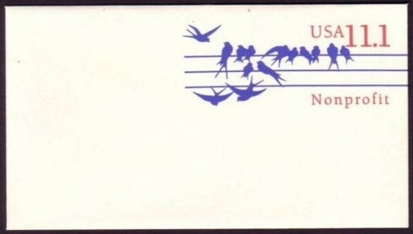 Birds Swallows (Hirundo rustica) Barn Swallow 1991 USA envelope