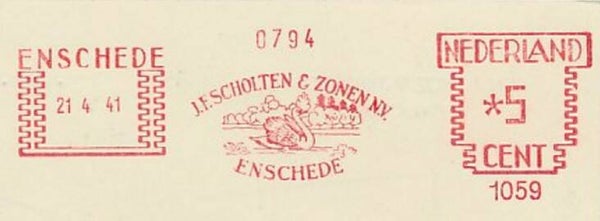 Birds Swans 1941 Netherlands meter