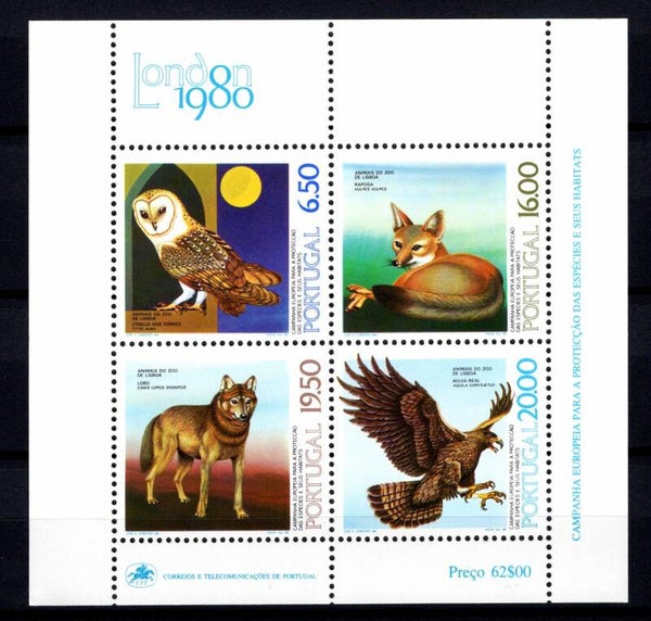 Birds of Prey 1980 Portugal miniature sheet