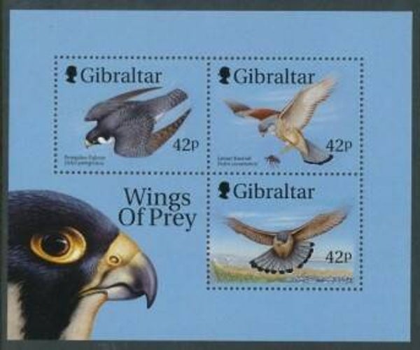 Birds of Prey 2000 Gibraltar souvenir sheet I