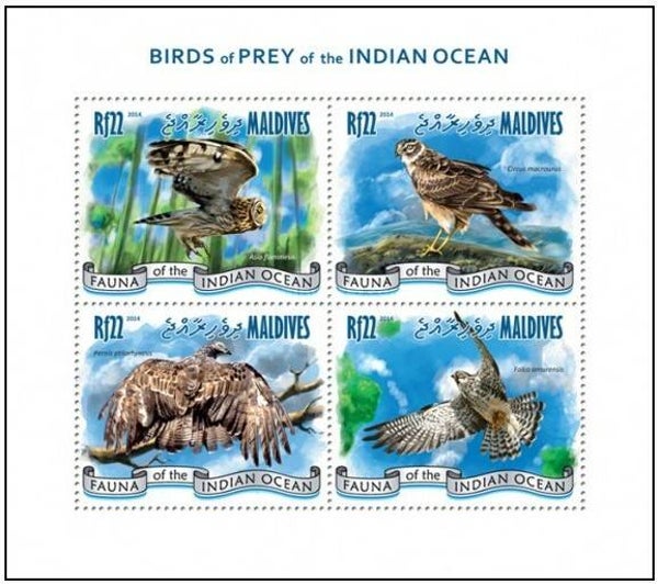 Birds of Prey 2014 Maldives miniature sheet