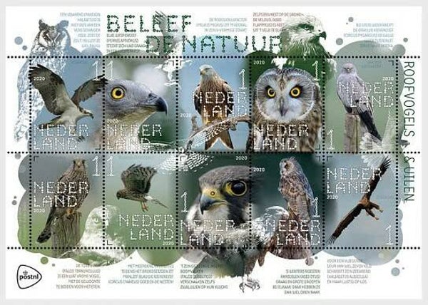 Birds of Prey 2020 Netherlands souvenir sheet