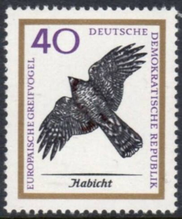 Birds of Prey (Accipiter gentilis) Northern Goshawk 1965 Germany DDR stamp