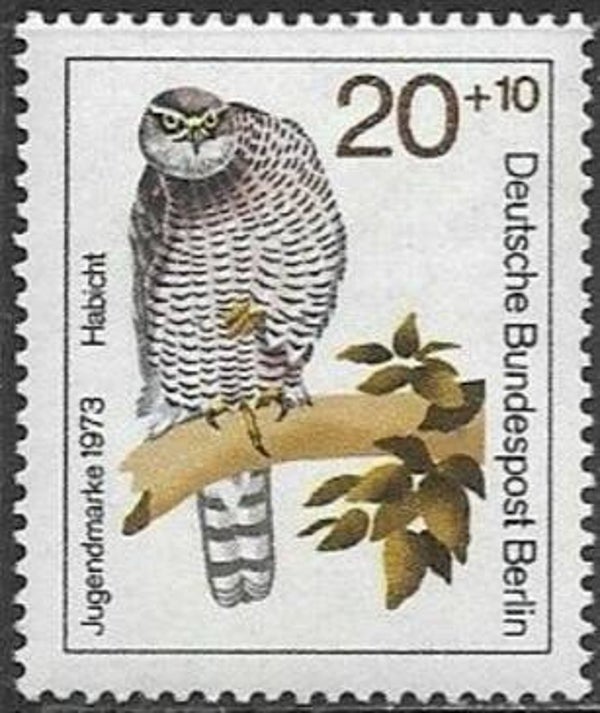 Birds of Prey (Accipiter gentilis) Northern Goshawk 1973 Germany Berlin stamp