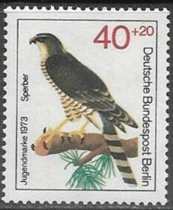 Birds of Prey (Accipiter nisus) Eurasian Sparrowhawk 1973 Germany Berlin stamp