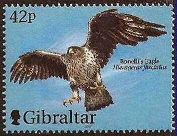 Birds of Prey (Aquila fasciata) Bonelli's Eagle 2000 Gibraltar stamp