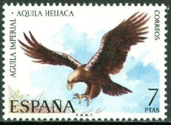 Birds of Prey (Aquila heliaca) Eastern Imperial Eagle 1973 Spain stamp