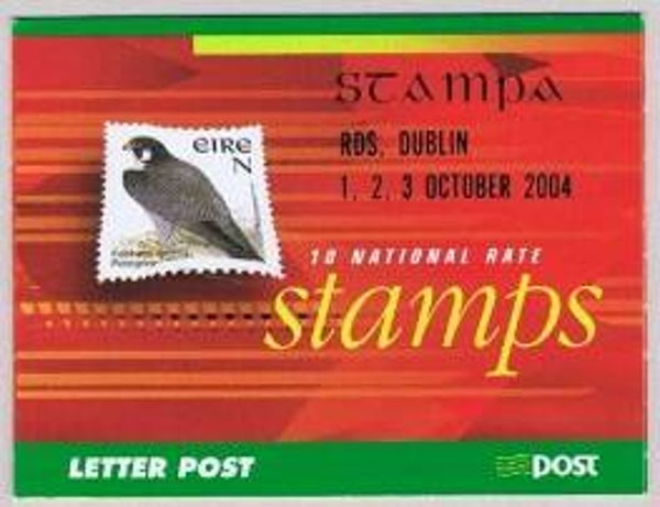Birds of Prey Falcons (Falco peregrinus) Peregrine Falcon 2004 Ireland booklet outside N-value self adhesive Overprint