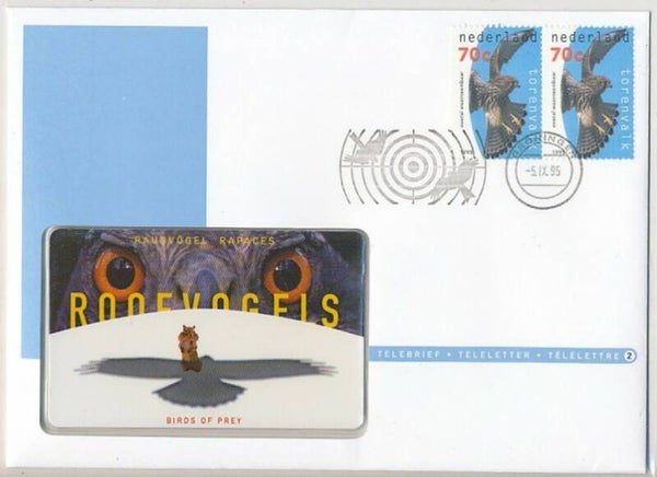 Birds of Prey Falcons (Falco tinnunculus) Common Kestrel 1995 Netherlands Teleletter