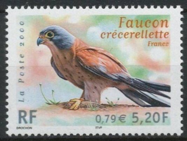 Birds of Prey Falcons (Falco tinnunculus) Common Kestrel 2000 France stamp