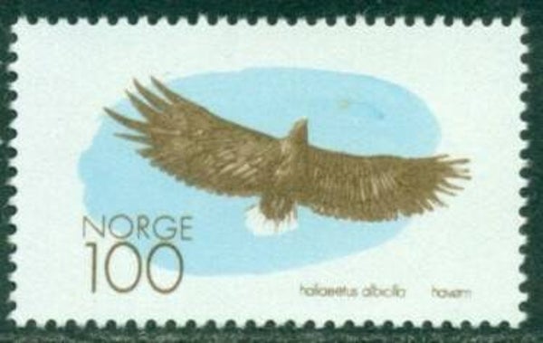 Birds of Prey (Haliaeetus albicilla) White-tailed Eagle 1970 Norway stamp