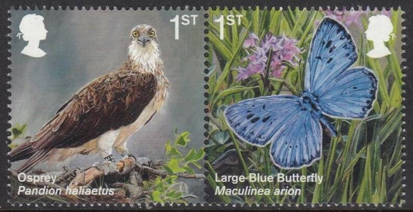 Birds of Prey (Pandion haliaetus) Western Osprey 2018 Great Britain stamp pair