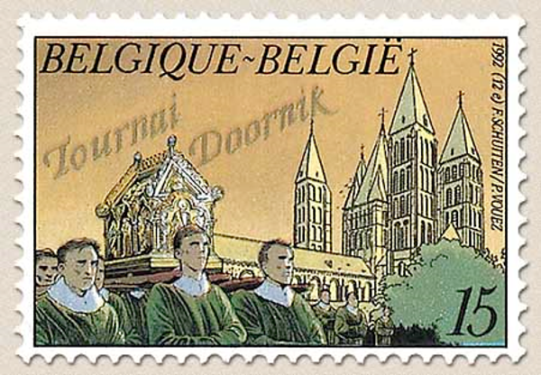Religion Procession Church Doornik Tournai 1992 Belgium stamp