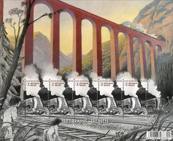 Transport Railways Trains 2014 Belgium Souvenir sheet