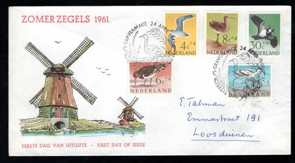 Birds 1961 Netherlands FDC (D-Vo007)