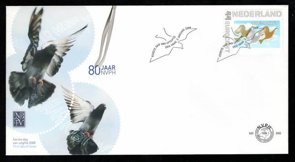 Birds 2008 Netherlands Pigeons FDC (D-Vo019)